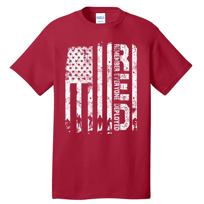 Red Friday Remember Everyone Deployed Military Wear RED Tall T-Shirt