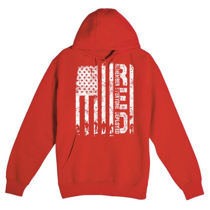 Red Friday Remember Everyone Deployed Military Wear RED Premium Pullover Hoodie