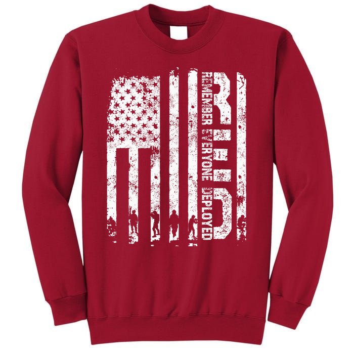 Red Friday Remember Everyone Deployed Military Wear RED Tall Sweatshirt