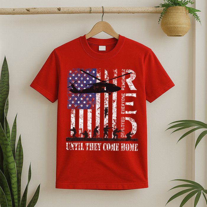 RED Friday Remember Everyone Deployed US Flag Army Vintage T-Shirt