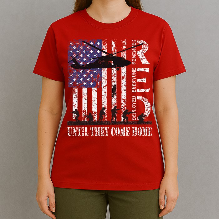 RED Friday Remember Everyone Deployed US Flag Army Vintage T-Shirt