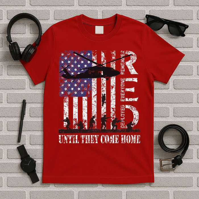 RED Friday Remember Everyone Deployed US Flag Army Vintage T-Shirt