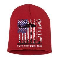 RED Friday Remember Everyone Deployed US Flag Army Vintage Short Acrylic Beanie