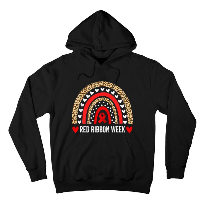 Red For Red Ribbon Week Awareness Rainbow Hoodie