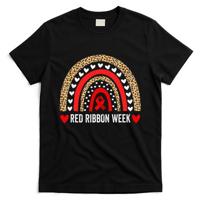 Red For Red Ribbon Week Awareness Rainbow T-Shirt