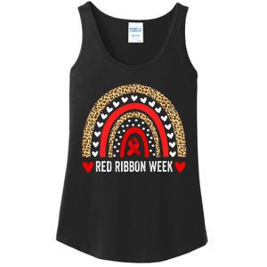 Red For Red Ribbon Week Awareness Rainbow Ladies Essential Tank