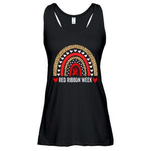 Red For Red Ribbon Week Awareness Rainbow Ladies Essential Flowy Tank