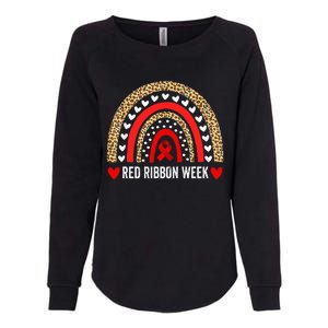 Red For Red Ribbon Week Awareness Rainbow Womens California Wash Sweatshirt