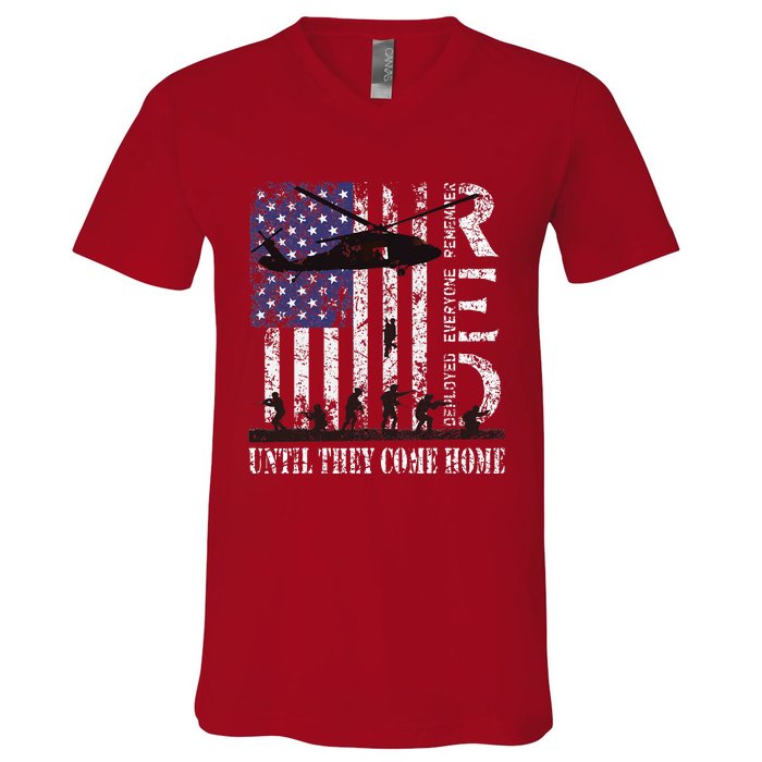 RED Friday Remember Everyone Deployed US Flag Army Vintage V-Neck T-Shirt