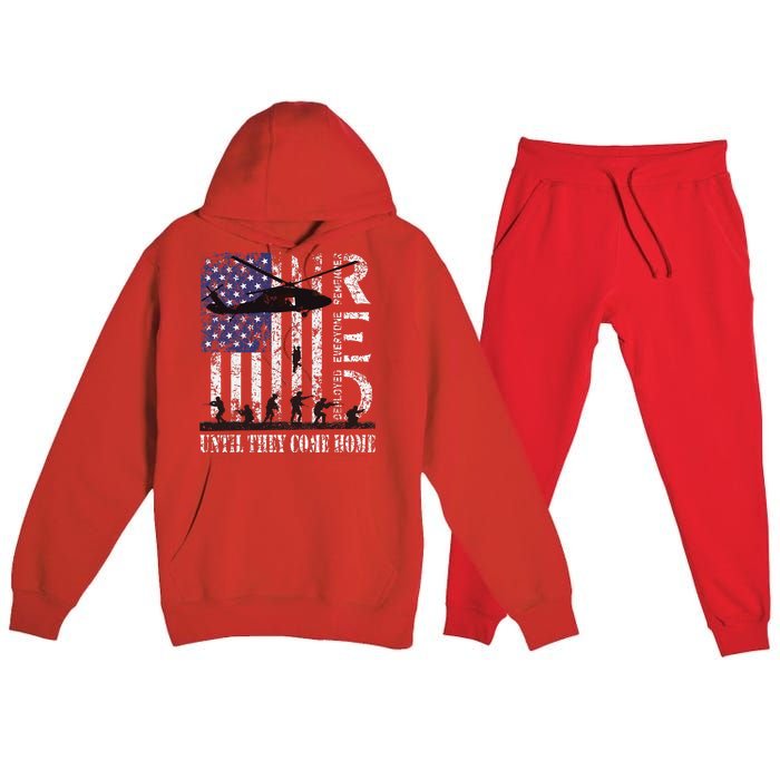 RED Friday Remember Everyone Deployed US Flag Army Vintage Premium Hooded Sweatsuit Set