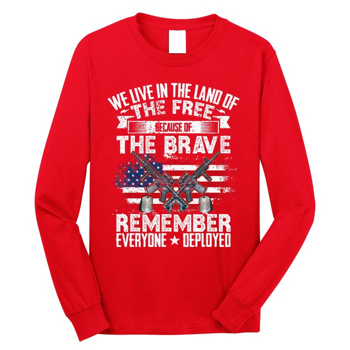 Red Friday Remember Everyone Deployed USA Flag Military Long Sleeve Shirt