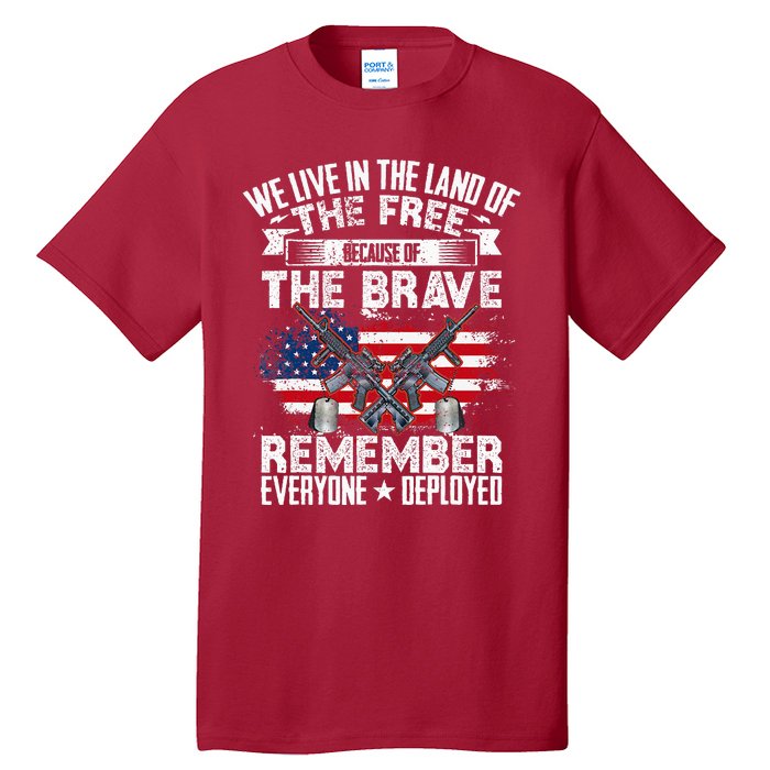 Red Friday Remember Everyone Deployed USA Flag Military Tall T-Shirt