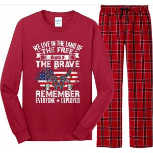 Red Friday Remember Everyone Deployed USA Flag Military Long Sleeve Pajama Set