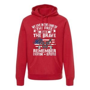 Red Friday Remember Everyone Deployed USA Flag Military Premium Hoodie