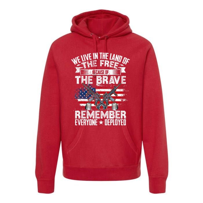 Red Friday Remember Everyone Deployed USA Flag Military Premium Hoodie