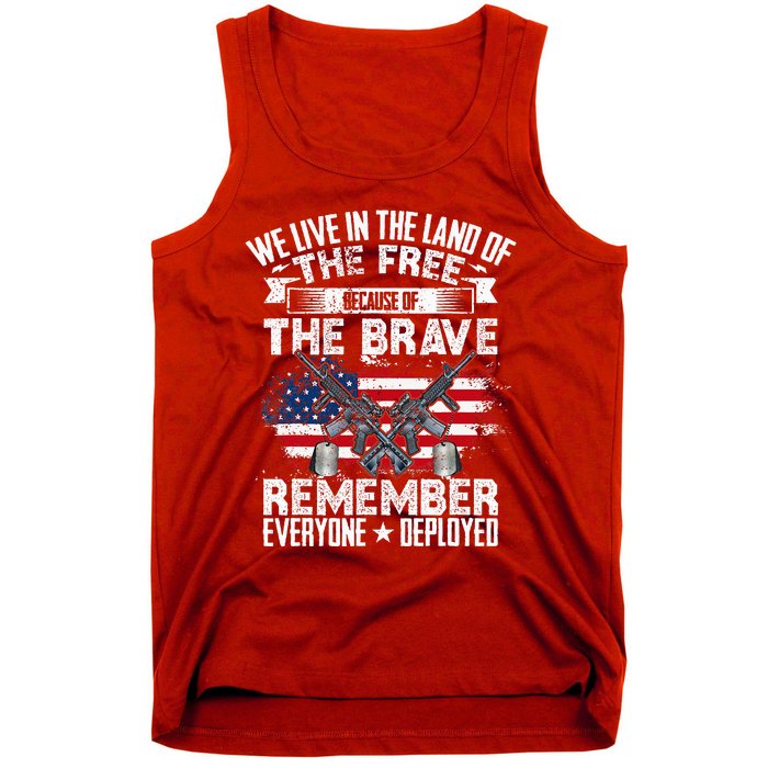 Red Friday Remember Everyone Deployed USA Flag Military Tank Top