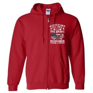 Red Friday Remember Everyone Deployed USA Flag Military Full Zip Hoodie