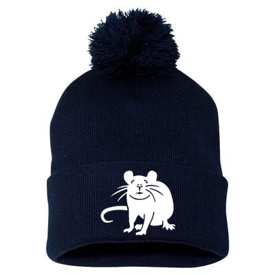 Rat Funny Pom Pom 12in Knit Beanie