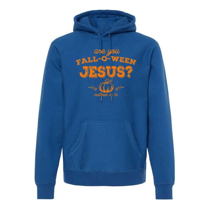 Retro Fall Religious Bible Matthew Are You Falloween Jesus Premium Hoodie