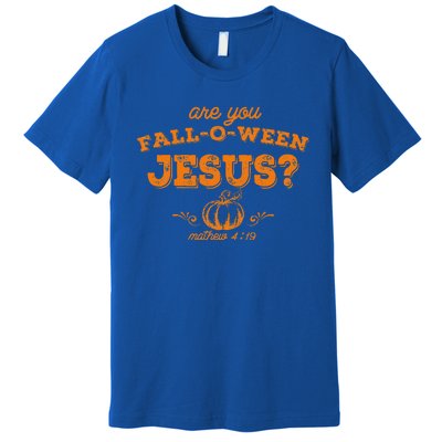 Retro Fall Religious Bible Matthew Are You Falloween Jesus Premium T-Shirt