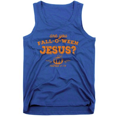 Retro Fall Religious Bible Matthew Are You Falloween Jesus Tank Top