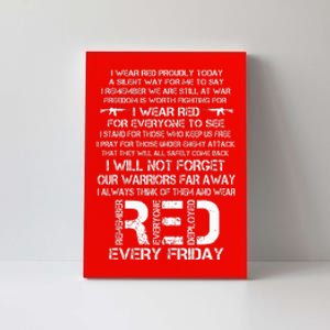 Red Friday Remember The Deployed Military Troops Poem Canvas