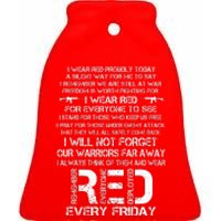 Red Friday Remember The Deployed Military Troops Poem Ceramic Bell Ornament