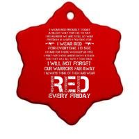 Red Friday Remember The Deployed Military Troops Poem Ceramic Star Ornament