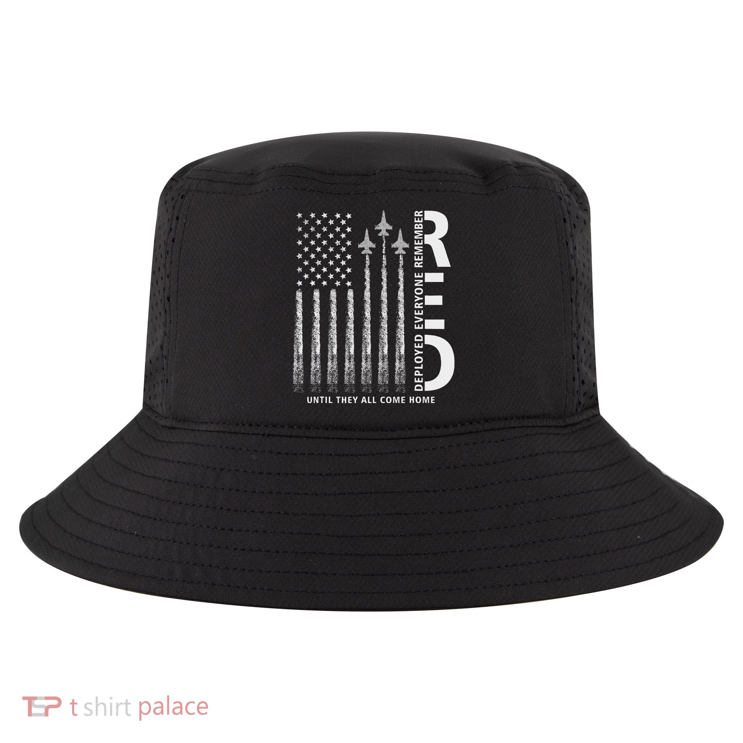 Red Friday Remember Everyone Deployed Military American Flag Cool Comfort Performance Bucket Hat