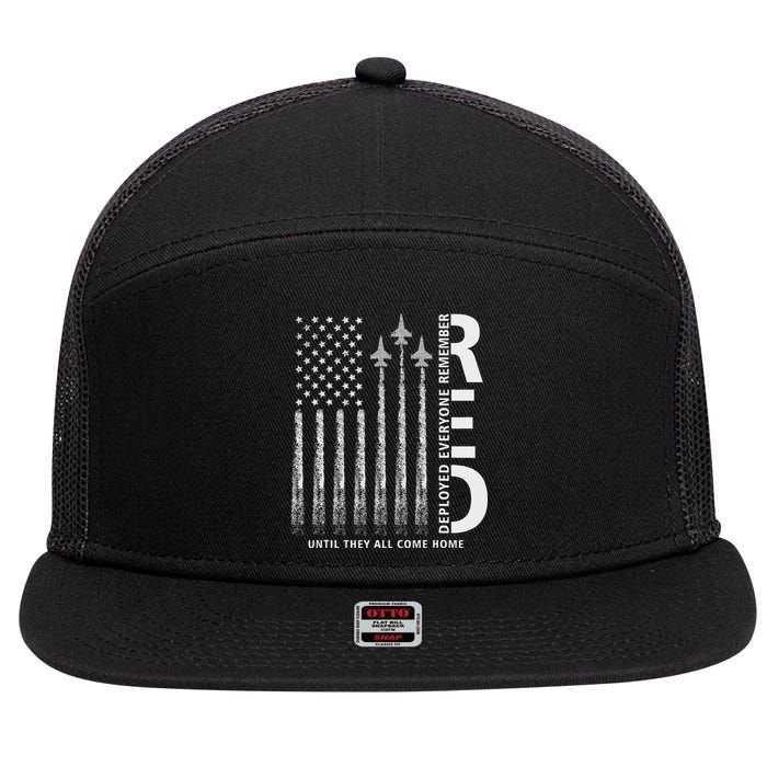 Red Friday Remember Everyone Deployed Military American Flag 7 Panel Mesh Trucker Snapback Hat