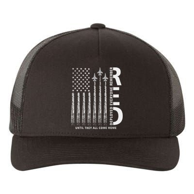 Red Friday Remember Everyone Deployed Military American Flag Yupoong Adult 5-Panel Trucker Hat