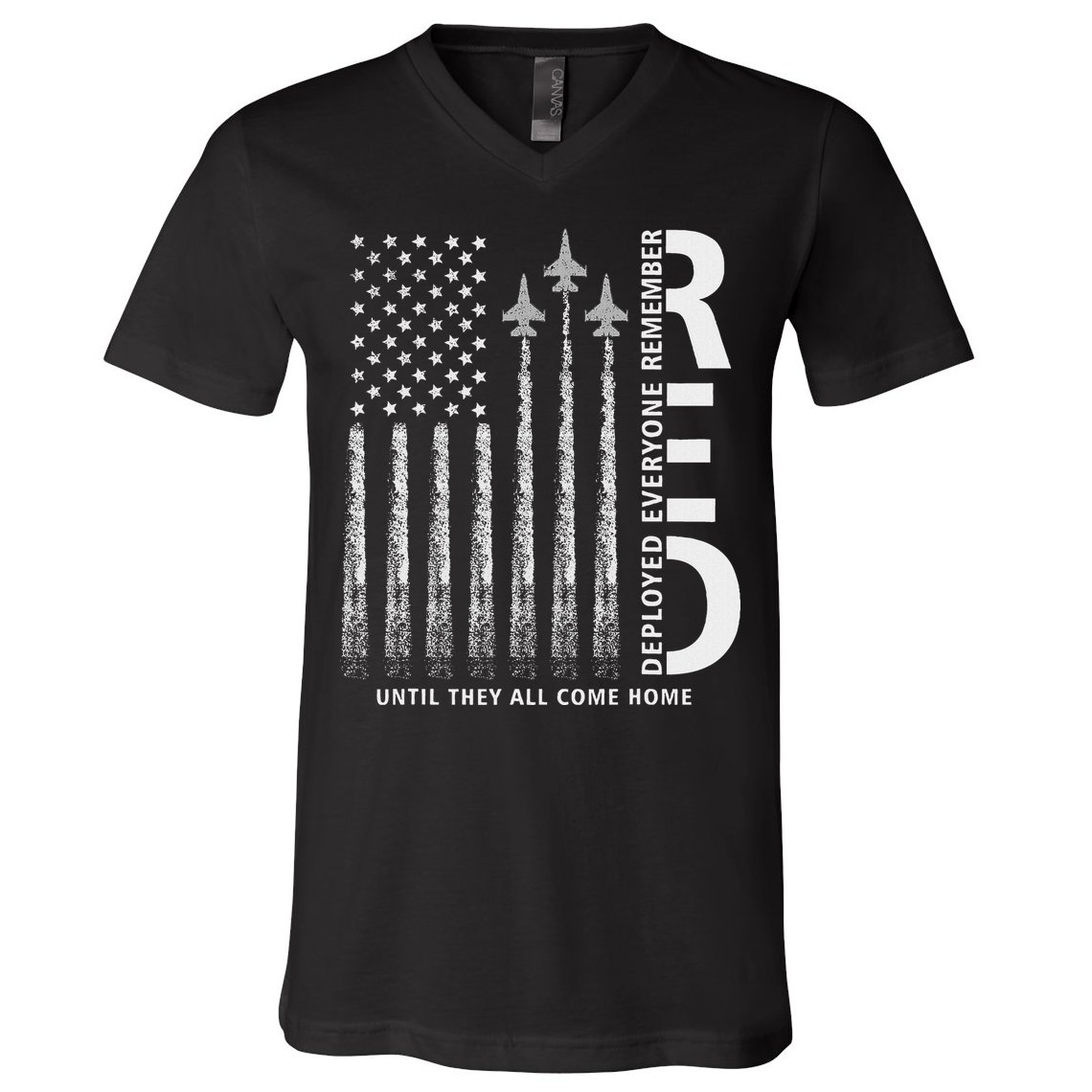 Red Friday Remember Everyone Deployed Military American Flag V-Neck T-Shirt