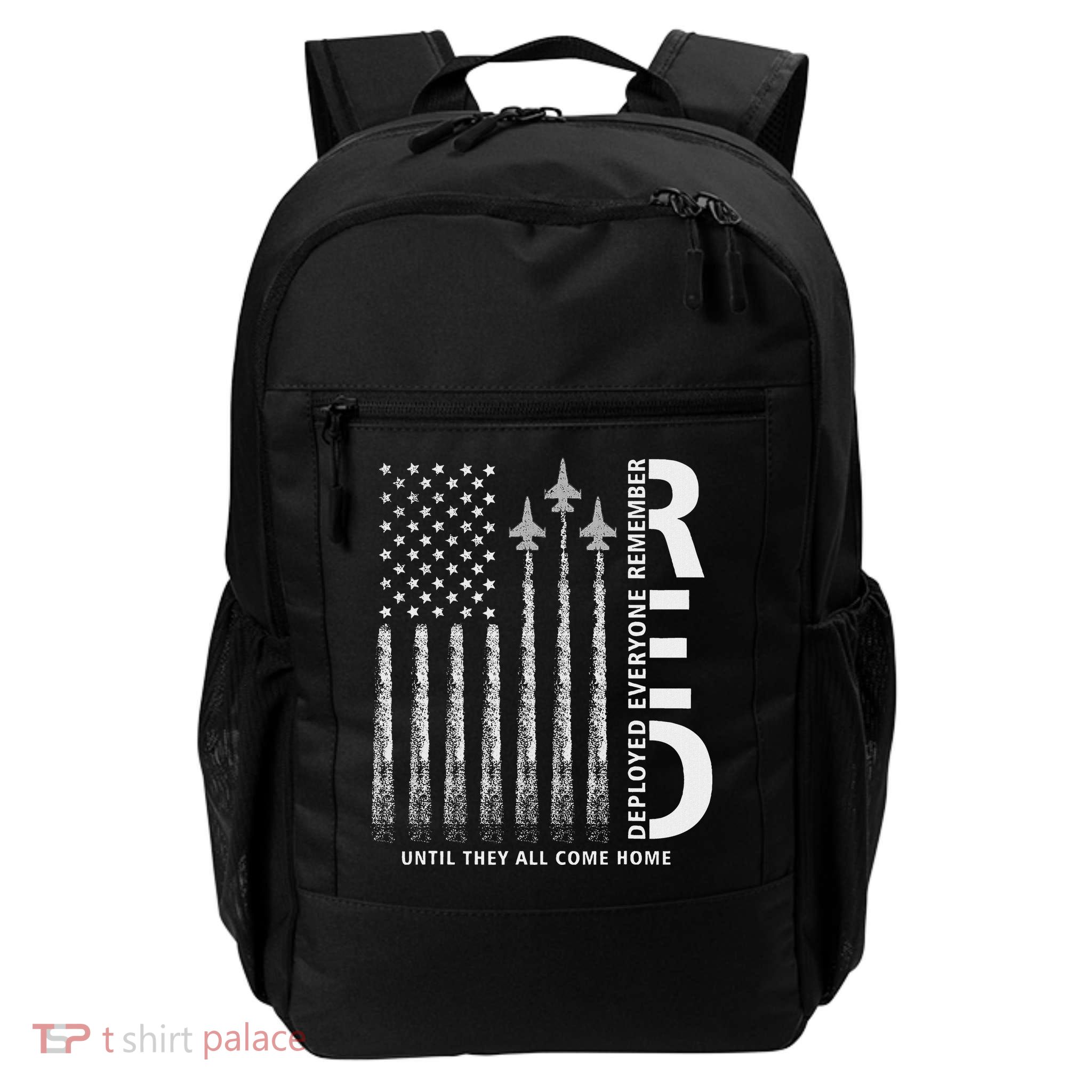 Red Friday Remember Everyone Deployed Military American Flag Backpack