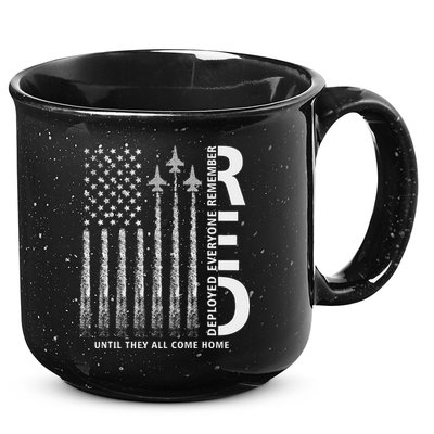Red Friday Remember Everyone Deployed Military American Flag 15oz Campfire Ceramic Mug