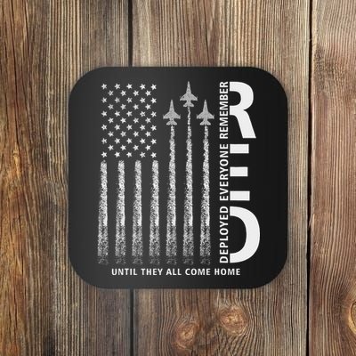 Red Friday Remember Everyone Deployed Military American Flag Coaster