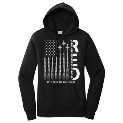 Red Friday Remember Everyone Deployed Military American Flag Women's Pullover Hoodie