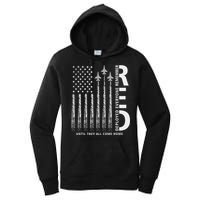Red Friday Remember Everyone Deployed Military American Flag Women's Pullover Hoodie