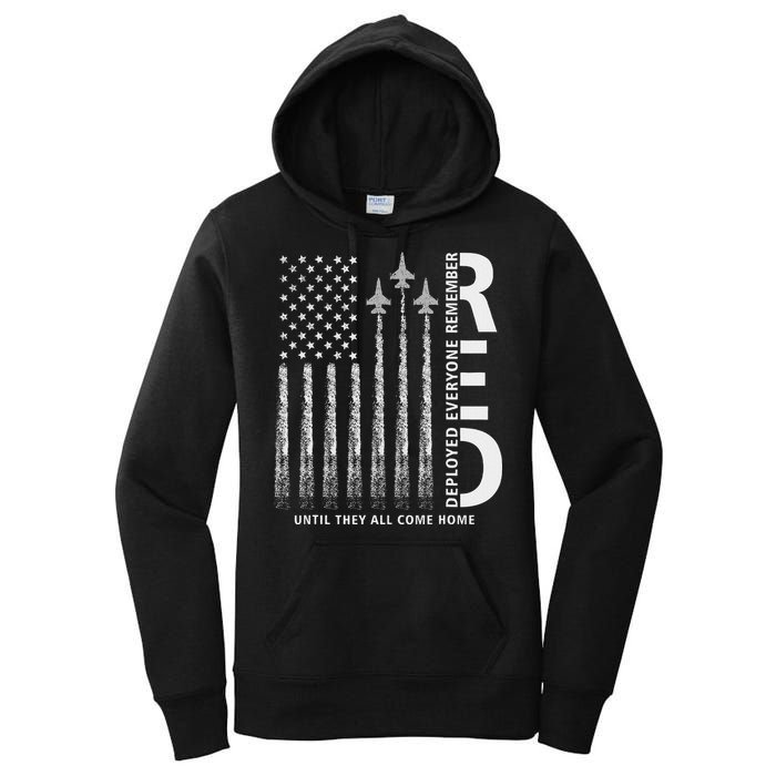 Red Friday Remember Everyone Deployed Military American Flag Women's Pullover Hoodie