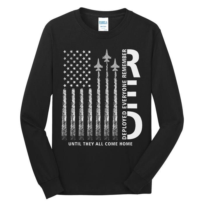 Red Friday Remember Everyone Deployed Military American Flag Tall Long Sleeve T-Shirt