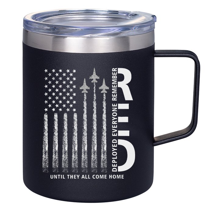 Red Friday Remember Everyone Deployed Military American Flag 12oz Stainless Steel Coffee Mug