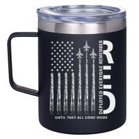 Red Friday Remember Everyone Deployed Military American Flag 12oz Stainless Steel Coffee Mug