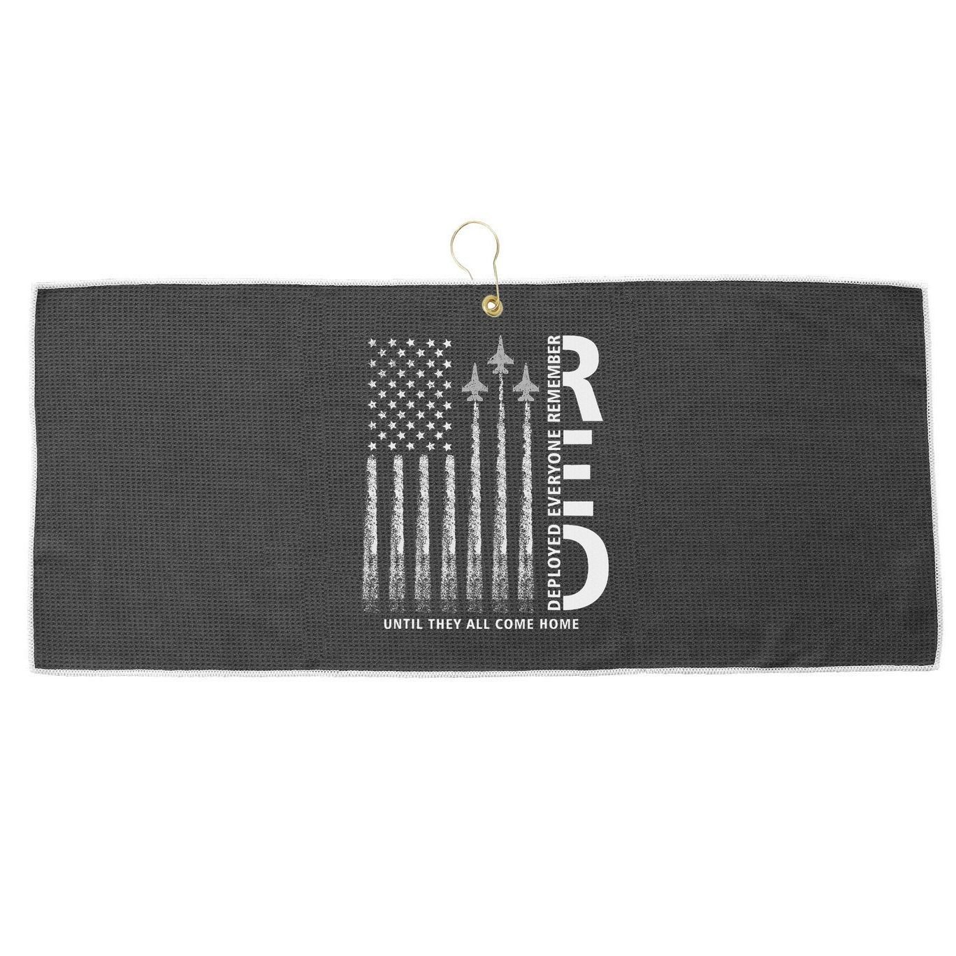 Red Friday Remember Everyone Deployed Military American Flag Large Microfiber Waffle Golf Towel