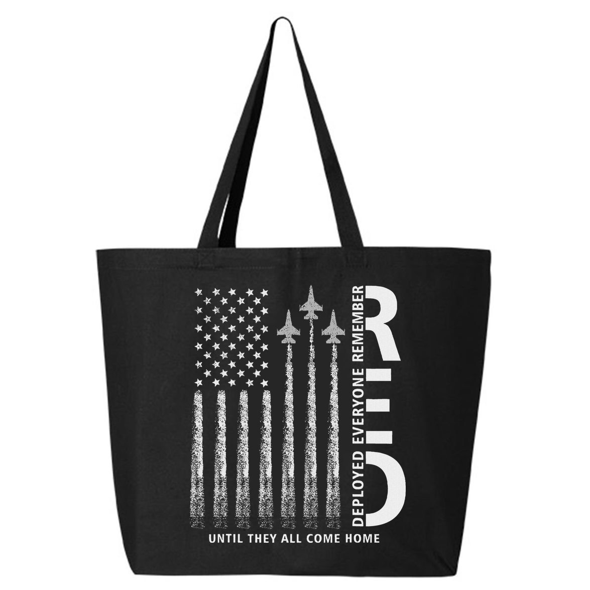 Red Friday Remember Everyone Deployed Military American Flag 25L Jumbo Tote
