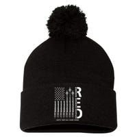 Red Friday Remember Everyone Deployed Military American Flag Pom Pom 12in Knit Beanie
