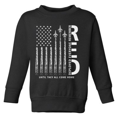 Red Friday Remember Everyone Deployed Military American Flag Toddler Sweatshirt