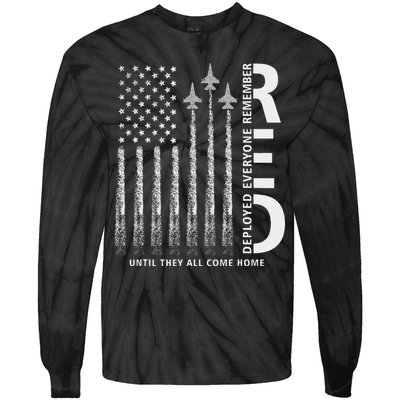 Red Friday Remember Everyone Deployed Military American Flag Tie-Dye Long Sleeve Shirt