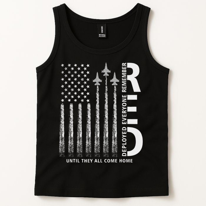 Red Friday Remember Everyone Deployed Military American Flag Tank Top