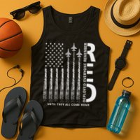 Red Friday Remember Everyone Deployed Military American Flag Tank Top