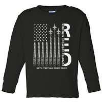 Red Friday Remember Everyone Deployed Military American Flag Toddler Long Sleeve Shirt