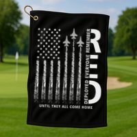 Red Friday Remember Everyone Deployed Military American Flag Golf Towel